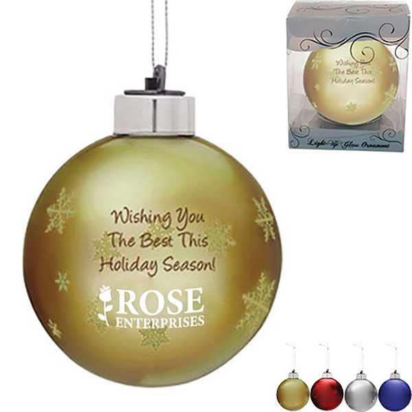 Product Photo 1 Light-Up Glass Ornament, 3"