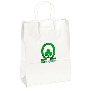 Gloss Finish Paper Shopper, 10" x 13", White - BA3015