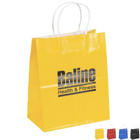 Product Photo 1 Gloss Finish Paper Shopper, 7-3/4" x 9-3/4", Colors