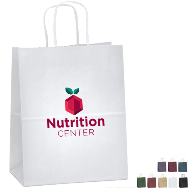 Product Photo 1 Matte Paper Shopper Bag, 7-3/4" x 9-3/4"