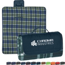 Roll-Up Plaid Picnic Blanket, 52" x 47"