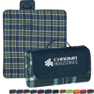 Roll-Up Plaid Picnic Blanket, 52" x 47" - HT1026