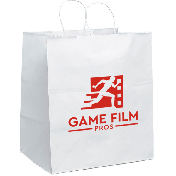 Product Photo 1 White Paper Shopper Bag, 14" x 15-1/2"