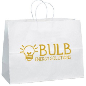 White Paper Shopper Bag, 16" x 12" - BA3165
