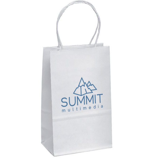 Product Photo 1 White Paper Shopper Bag, 6" x 8-1/4"