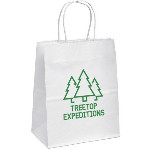 White Paper Shopper Bag, 7-3/4" x 9-3/4" - BA3185