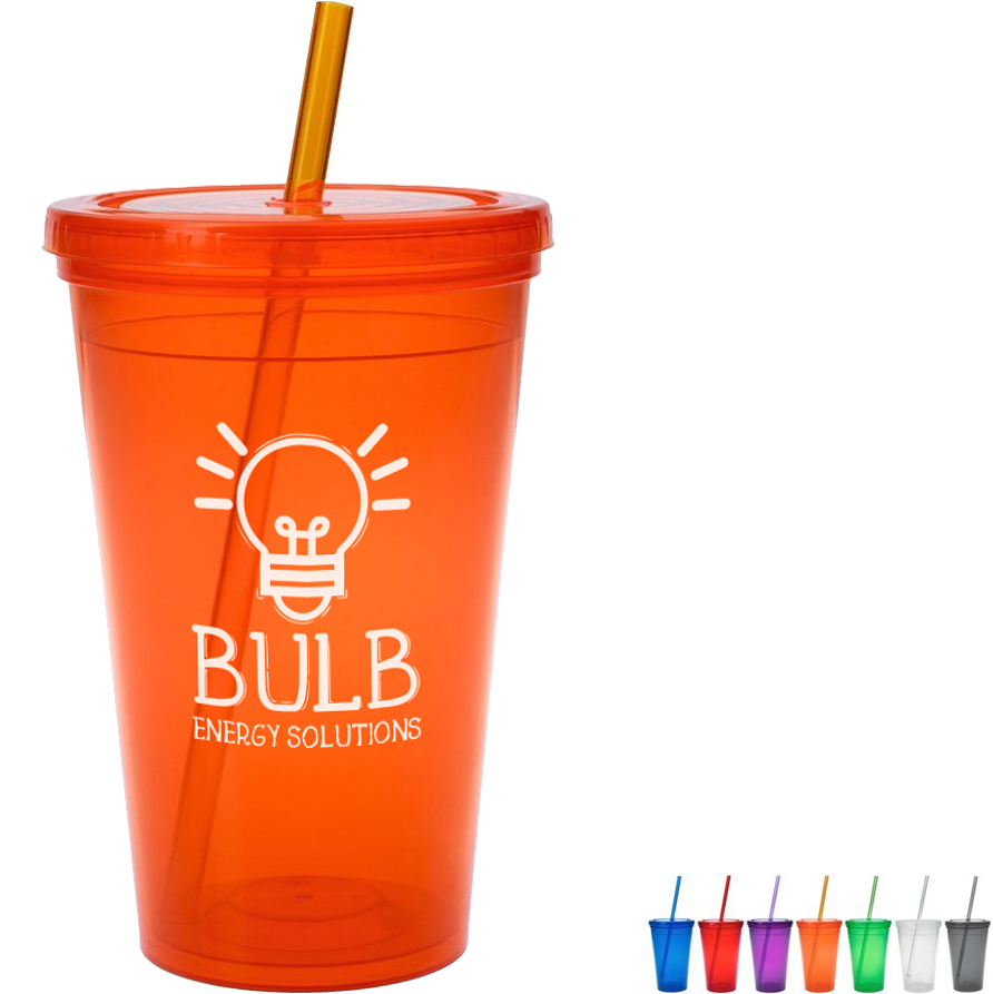 Product Photo 1 Economy Plastic Double-Wall Tumbler, 16oz., BPA Free