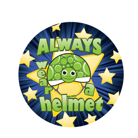 Product Photo 1 Always Wear a Helmet Sticker Roll, Stock