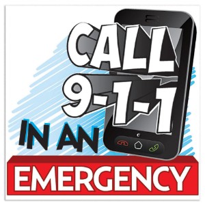 Call 911 in an Emergency Temporary Tattoo, Stock - FS4115