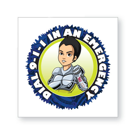 Product Photo 1 Dial 911 in an Emergency Temporary Tattoo, Stock