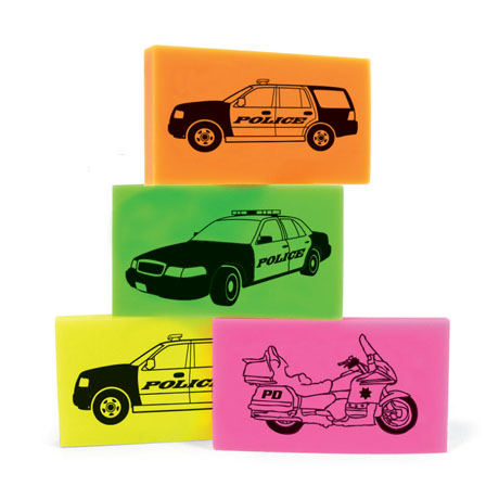 Product Photo 1 Police Vehicle Erasers, Assorted Stock