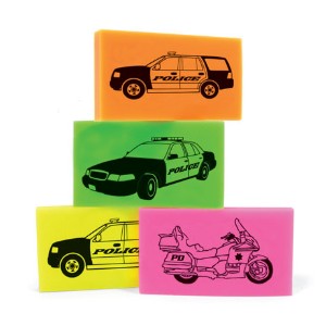 Police Vehicle Erasers, Assorted Stock - ERS355