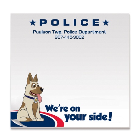 Product Photo 1 Police, We're On Your Side, 50 Sheet Sticky Pad