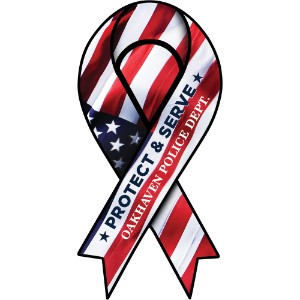 Ribbon Auto Magnet with Police Design - MG9406