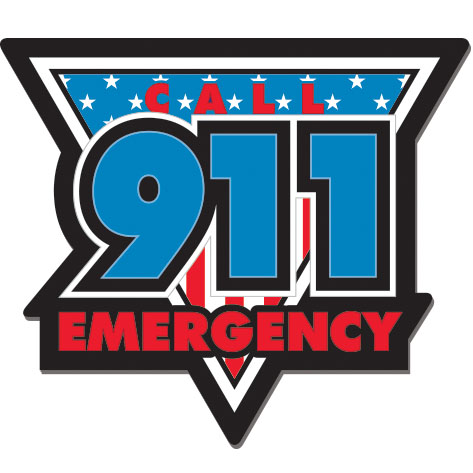 Product Photo 1 Call 911 Emergency Full Color Magnet, Stock