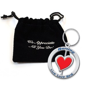 Metal Spinning Keyholder, "Nursing Live, Love, Heal", Stock - Closeout, On Sale! - KEY183