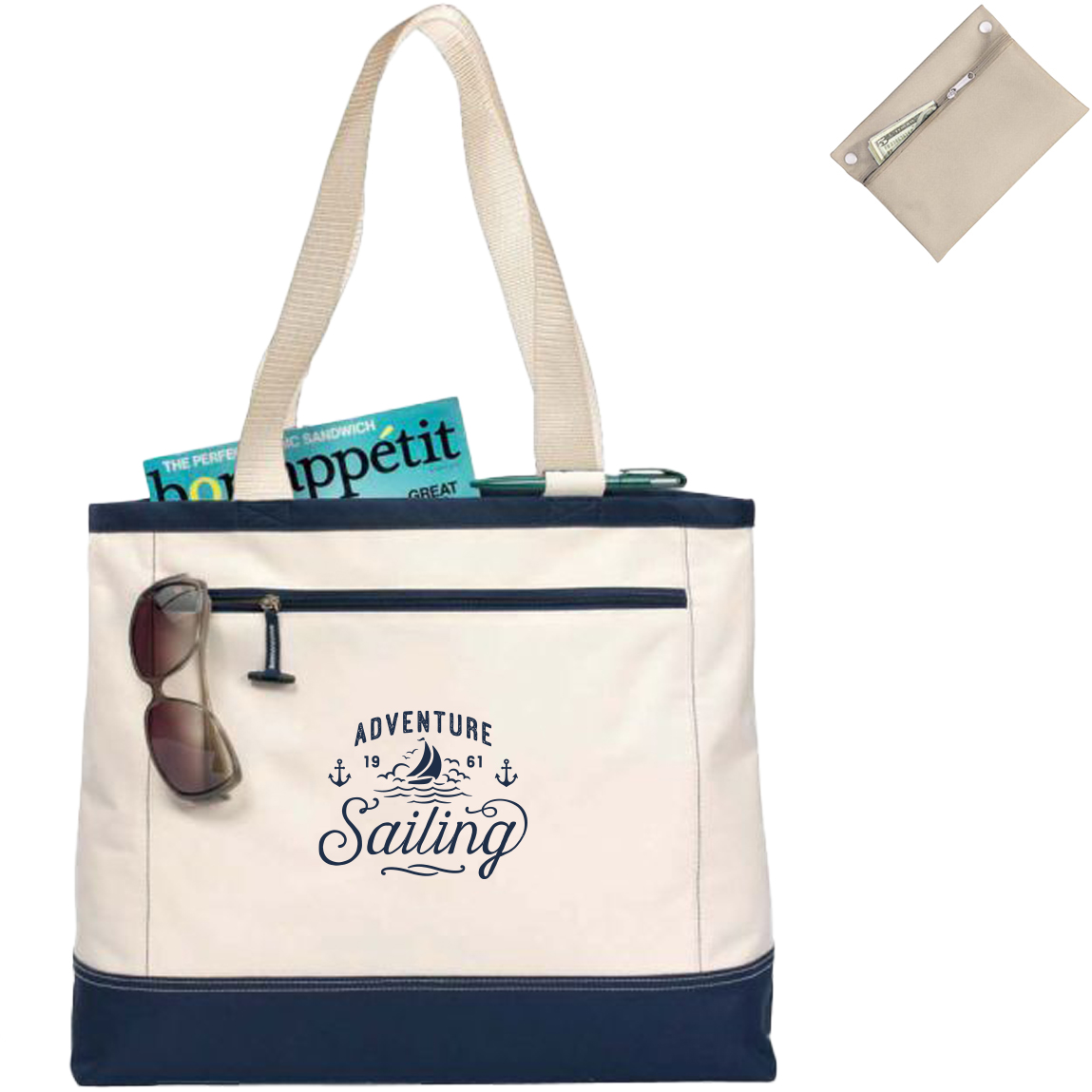 Product Photo 1 Efficiency Zippered Denier Tote w/ Removable Pouch