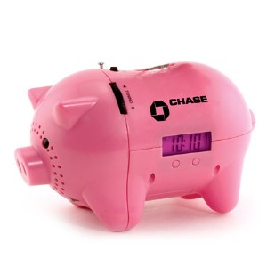 AM/FM Clock Radio Piggy Bank - AA2255