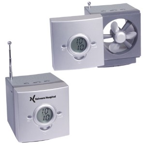 USB Powered Desktop Fan/Clock Radio - AA1920