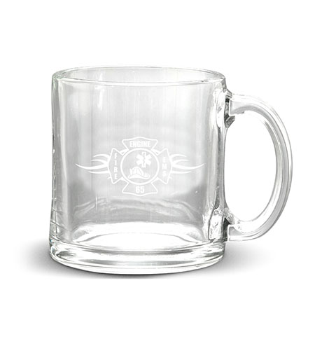 Product Photo 1 Deep Etched Glass Coffee Mug, 13oz.
