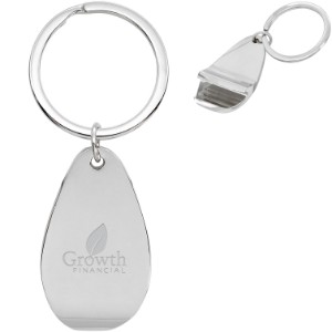 Chrome Bottle Opener Key Ring - AL5175