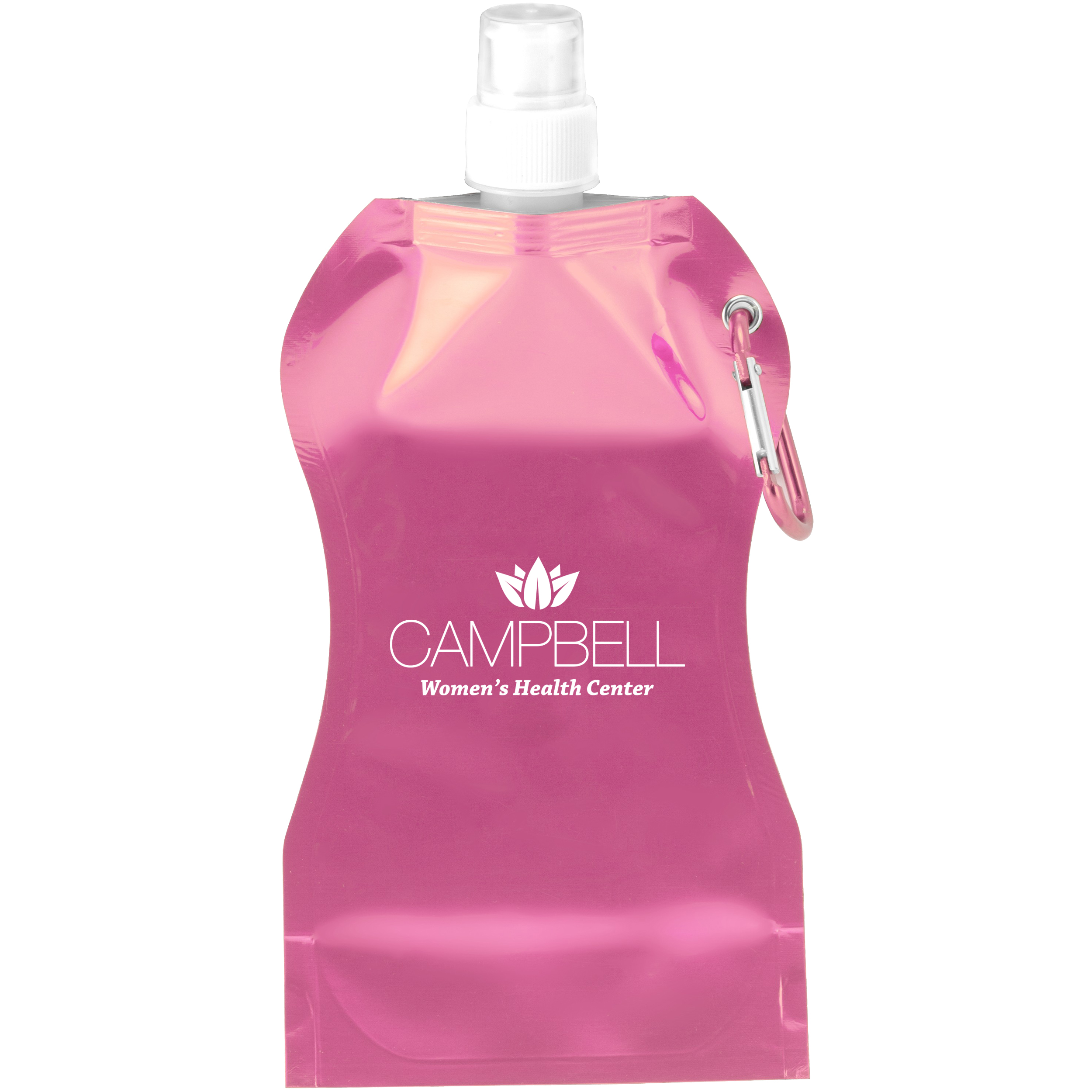 Product Photo 1 Hourglass Pink Collapsible Water Bottle, 16.9oz.