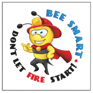 Bee Smart Don't Let Fire Start Temporary Tattoo, Stock - FS3625
