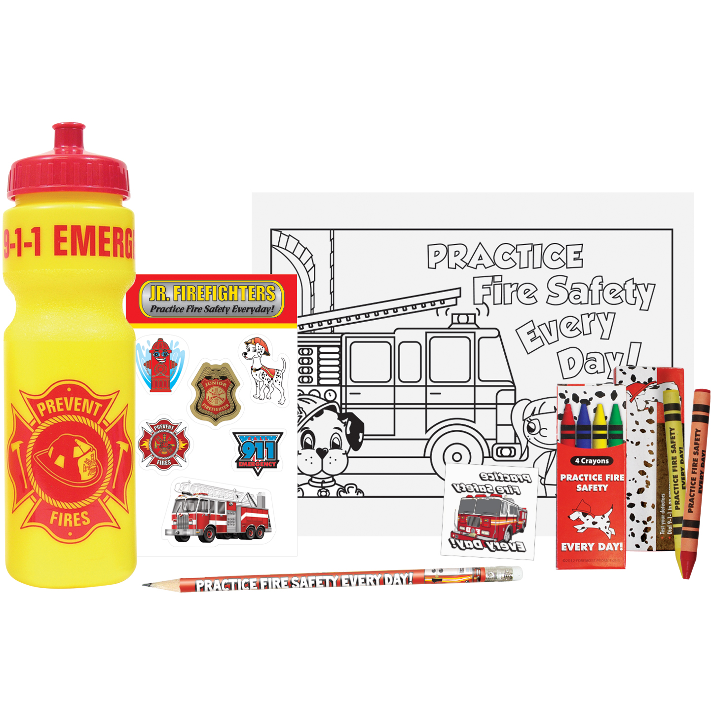 Product Photo 1 Practice Fire Safety 28oz. Sport Bottle Kit, Stock
