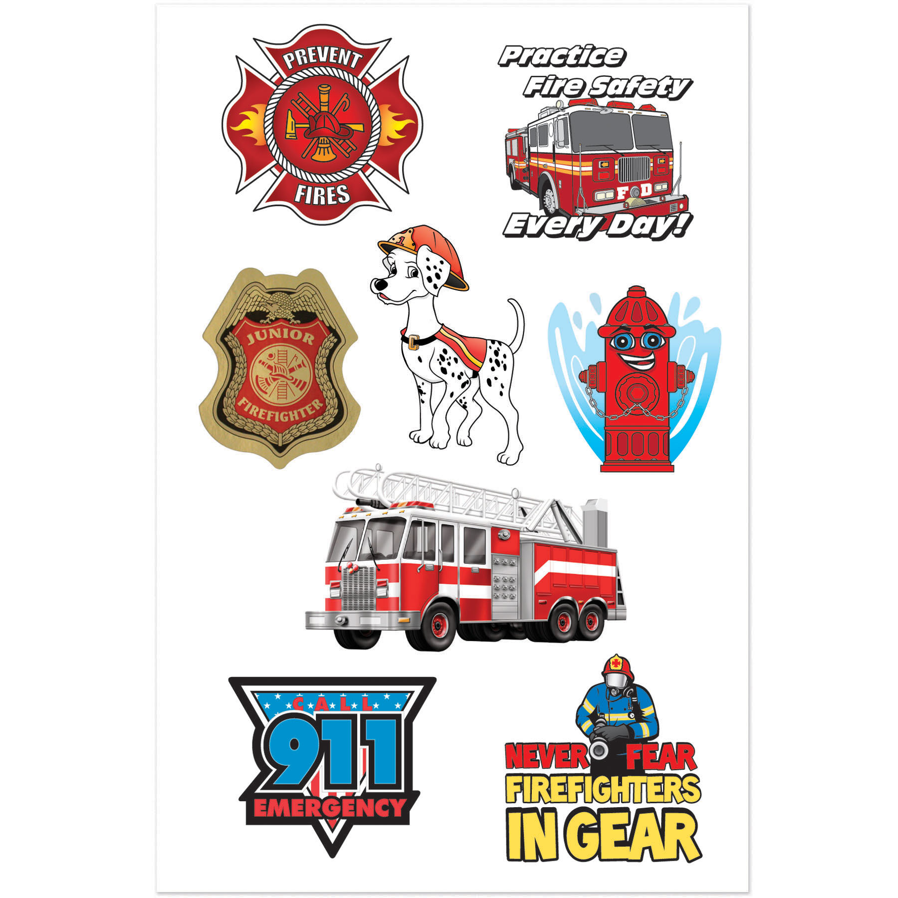 Product Photo 1 Junior Firefighter Tattoo Sheet, Stock