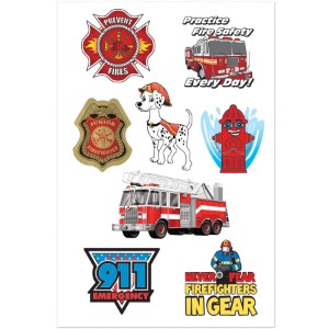 Junior Firefighter Tattoo Sheet, Stock - TAT205