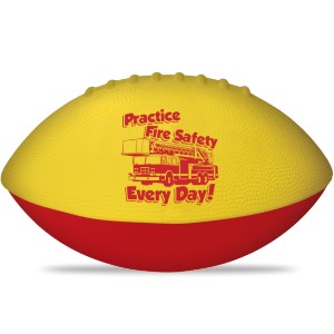 Practice Fire Safety Every Day Foam Football 4", Stock - FTB300