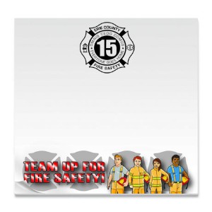 Team Up For Fire Safety, 25 Sheet Sticky Pad - SPF480