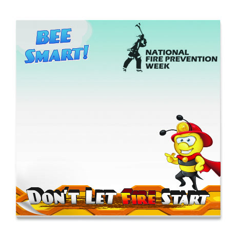 Product Photo 1 Bee Smart Don't Let Fire Start, 50 Sheet Sticky Pad