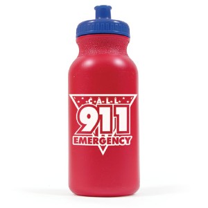 Patriotic Call 911 Emergency Bike Bottle 20oz., Stock - BBT155