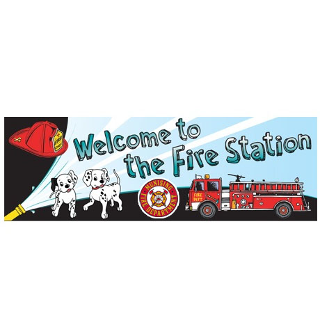 Product Photo 1 Welcome to the Fire Station, Heavy Duty Banner, 2' x 6'