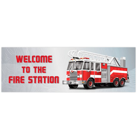 Product Photo 1 Welcome To The Fire Station Heavy Duty Fire Prevention Banner, Stock