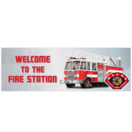 Product Photo 1 Welcome to the Fire Station, Heavy Duty Banner, 2' x 6'