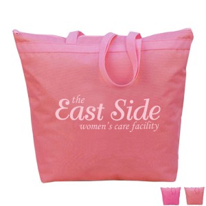 Pink Zip Up Polycanvas Tote - SU2031