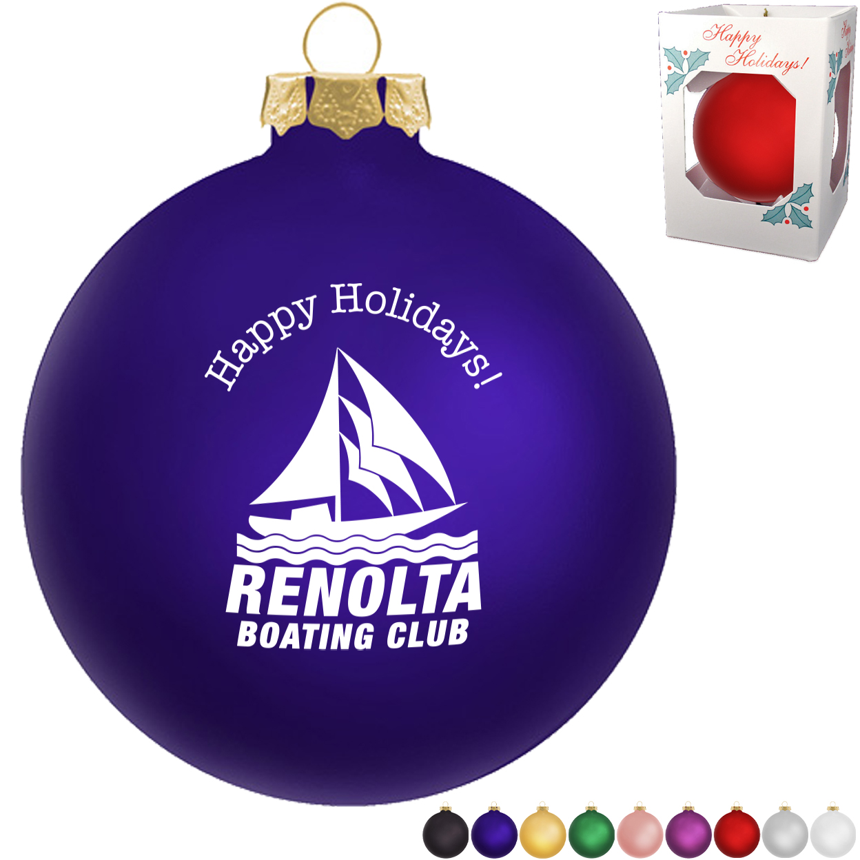 Product Photo 1 Round Traditional Glass Ornament, 3-1/4"