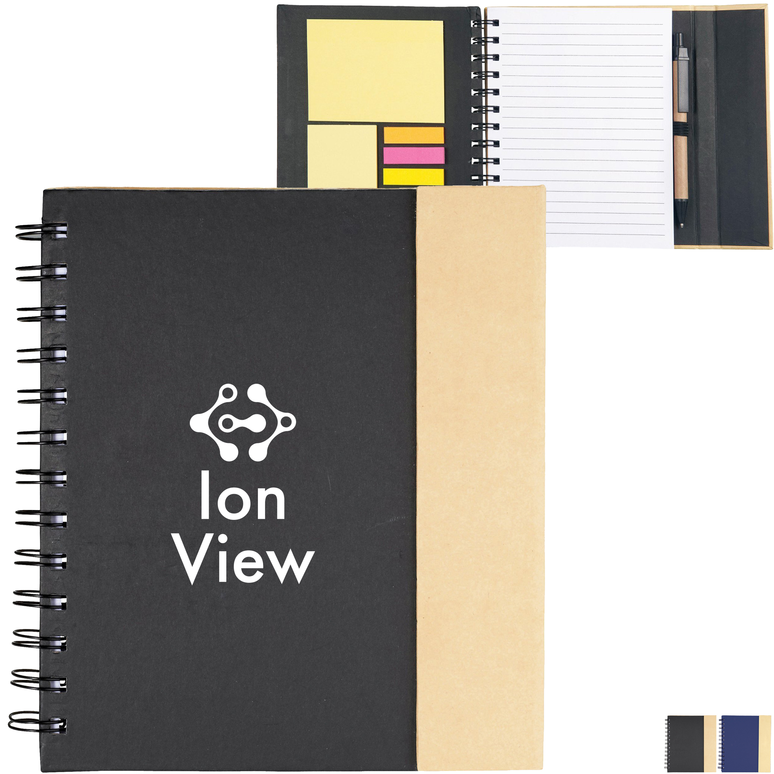 Product Photo 1 Lock It Spiral Notebook w/ Sticky Pads & Pen, 7" x 6-1/2"