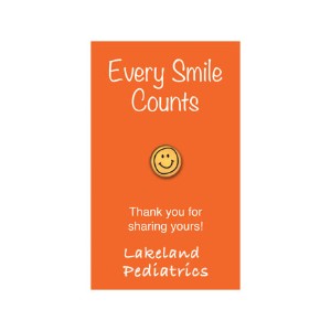 Smiley Face Lapel Pin on Custom Card - CZ5000