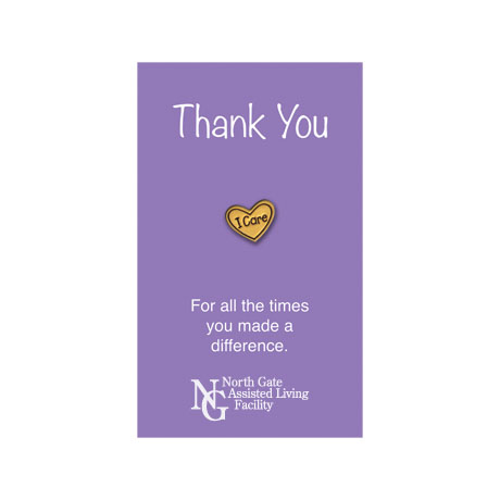 Product Photo 1 I Care Lapel Pin on Custom Card