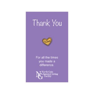 I Care Lapel Pin on Custom Card - CZ5035