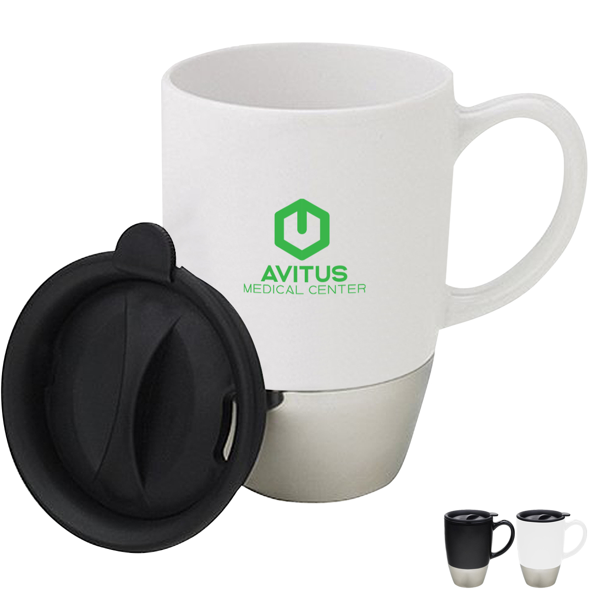 Product Photo 1 Sagitta Stainless-Bottom Ceramic Mug, 15oz.