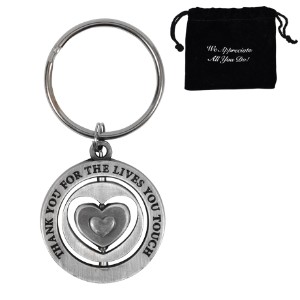 Thank You for the Lives You Touch, Appreciation Swivel Keychain, Stock - CLOSEOUT! - AKC310