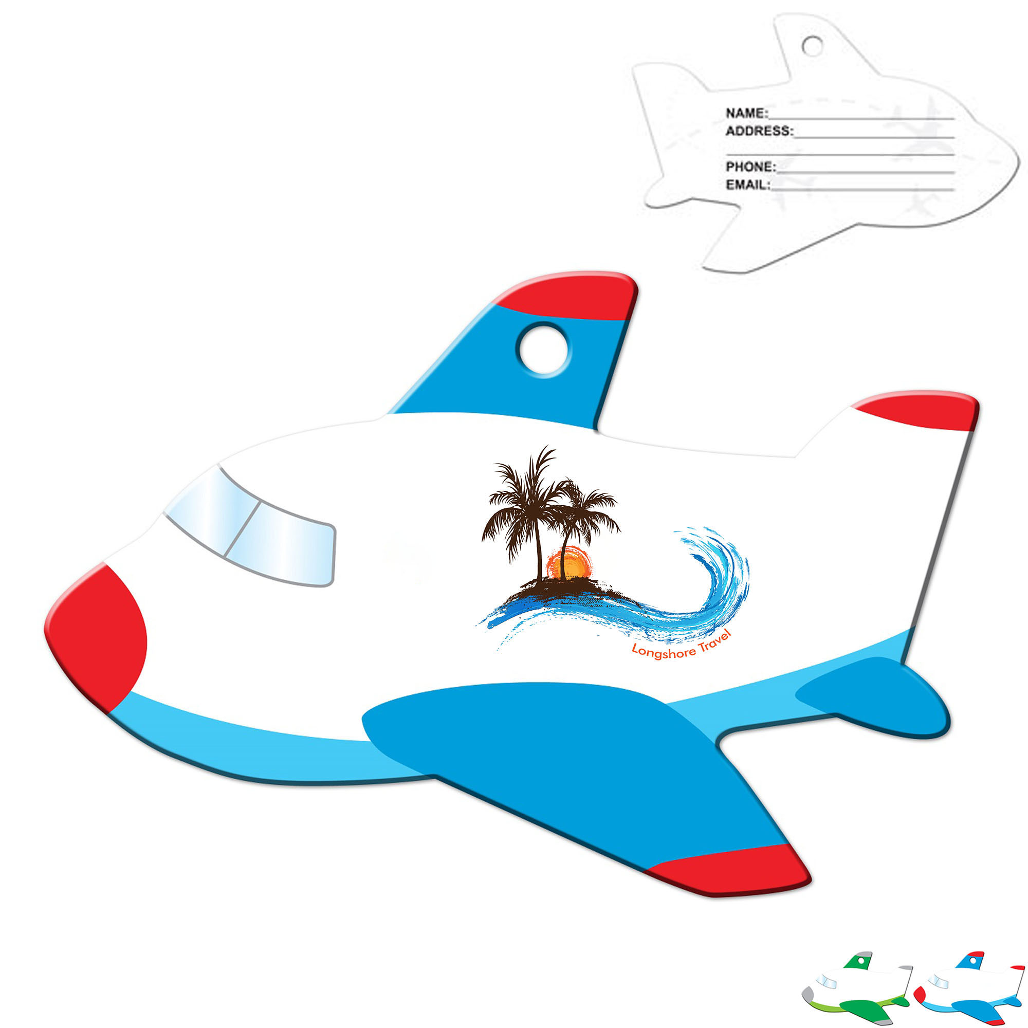 Product Photo 1 Airplane Die Cut Luggage Tag