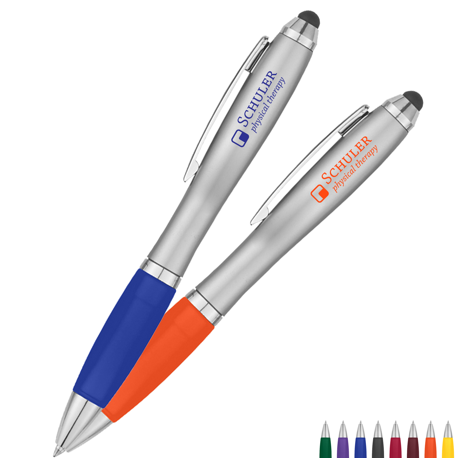 Product Photo 1 Satin Retractable Stylus Silver Barrel Pen