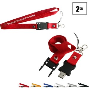 Tulsa USB Flash Drive Lanyard, 2GB - IK1086