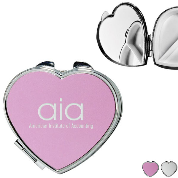 Product Photo 1 Heart Shaped Pill Box w/ Mirror, Two Compartment