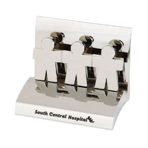 Chrome Metal Business Card Holder, Hand in Hand - MY2020